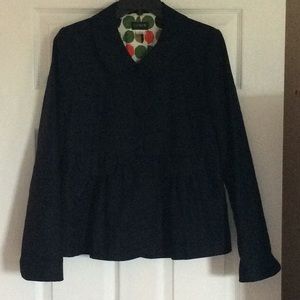J. Crew Navy Peplum Blazer, Size 10.